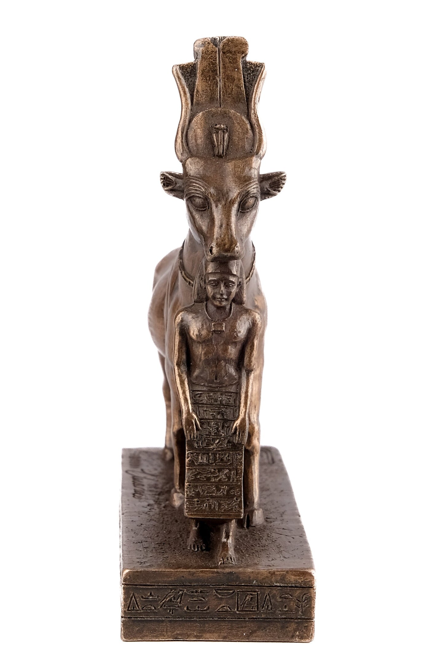 Vintage Ancient Egyptian statue of goddess Hathor small Unique Bronze color Hand painted Made in Egypt