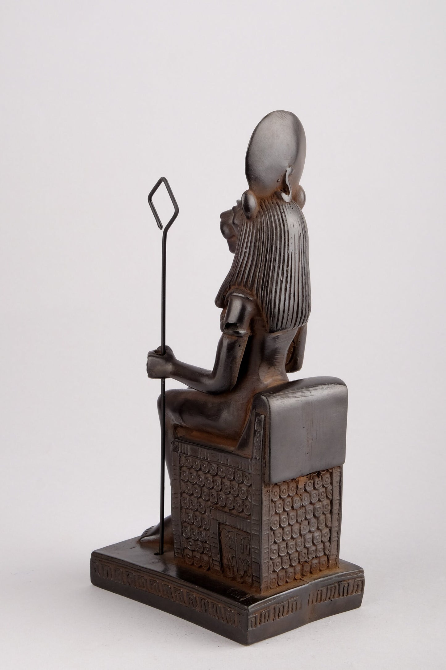 Unique Ancient Egyptian statue of Sekhmet,goddess of war seated, figurine black made in Egypt