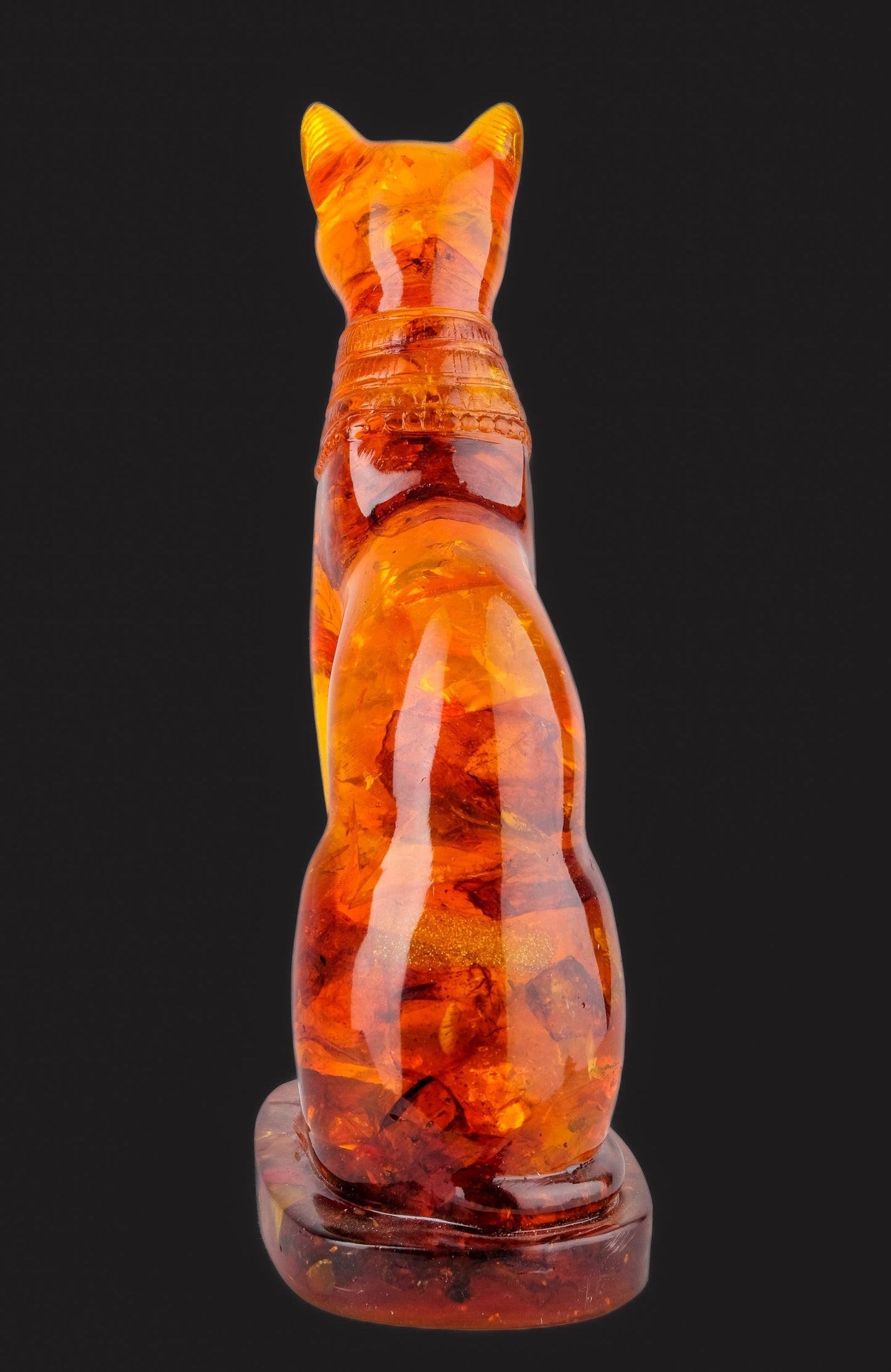 Statue of Egyptian goddess Bastet cat vintage statue amber dust - home decor cat - pharaonic Cat- Egyptian Bastet made in Egypt