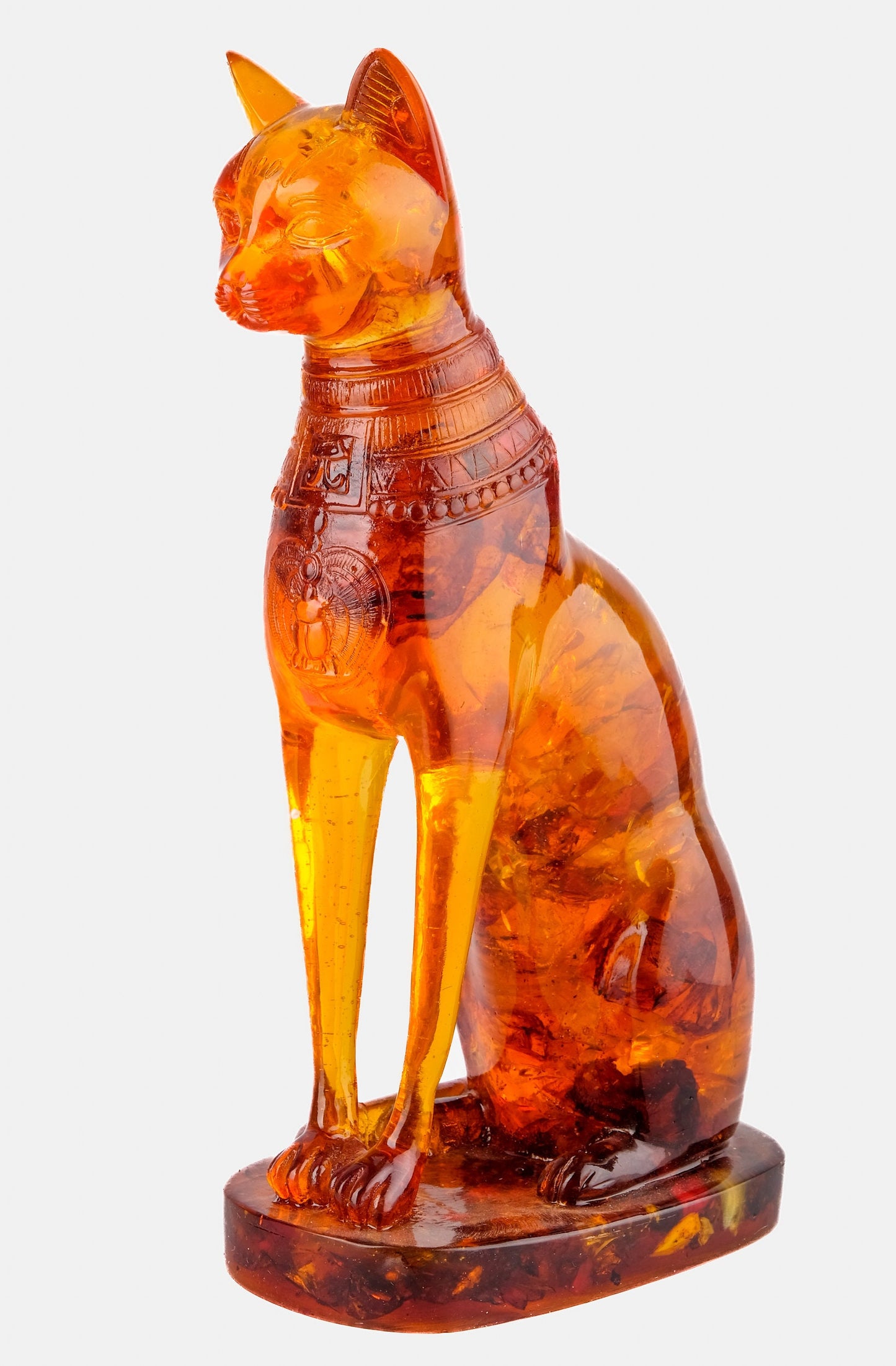 Statue of Egyptian goddess Bastet cat vintage statue amber dust - home decor cat - pharaonic Cat- Egyptian Bastet made in Egypt