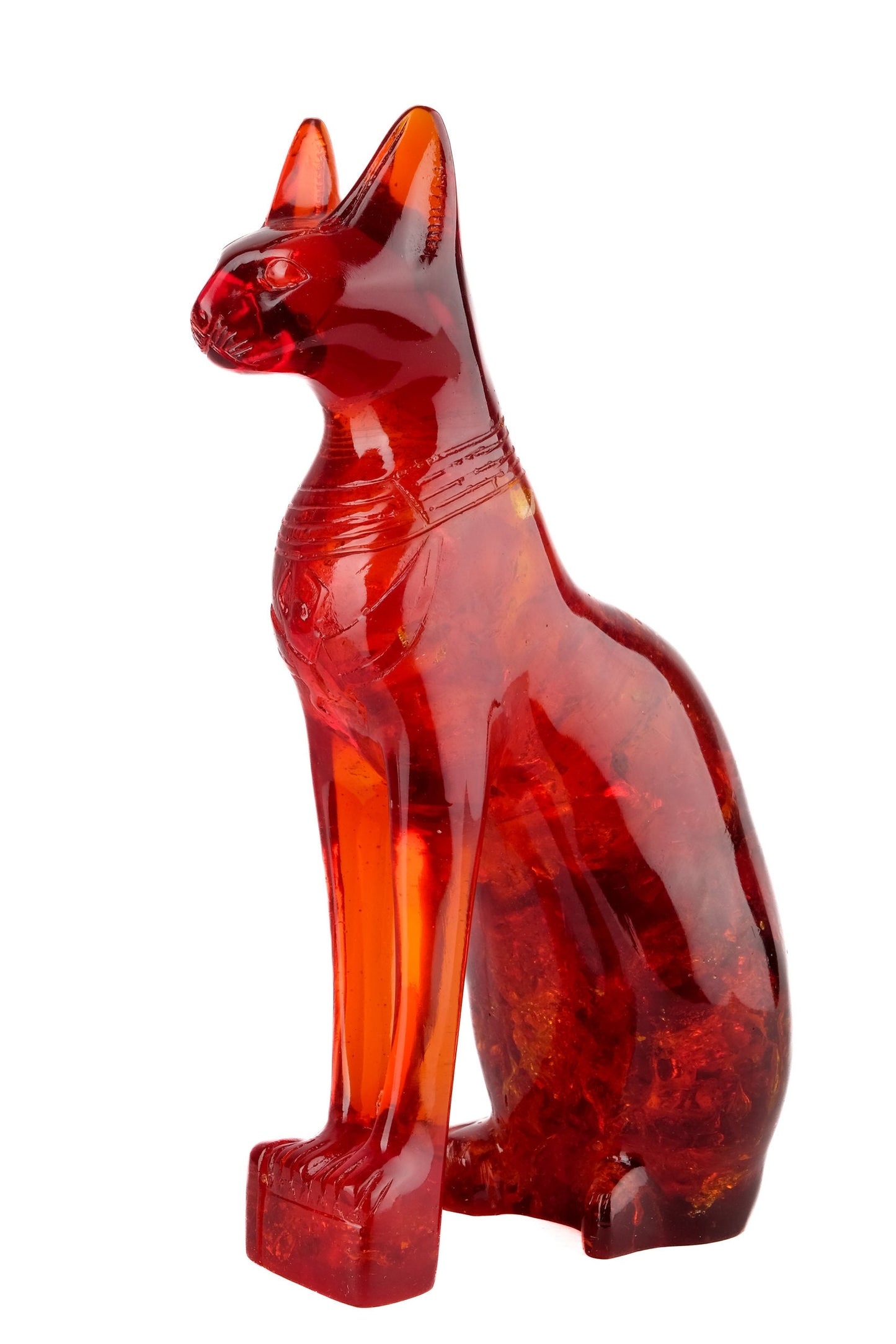 Unique Egyptian statue of goddess Bastet cat vintage statue - home decor cat - pharaonic Cat- Egyptian Bastet Amber dust made in Egypt