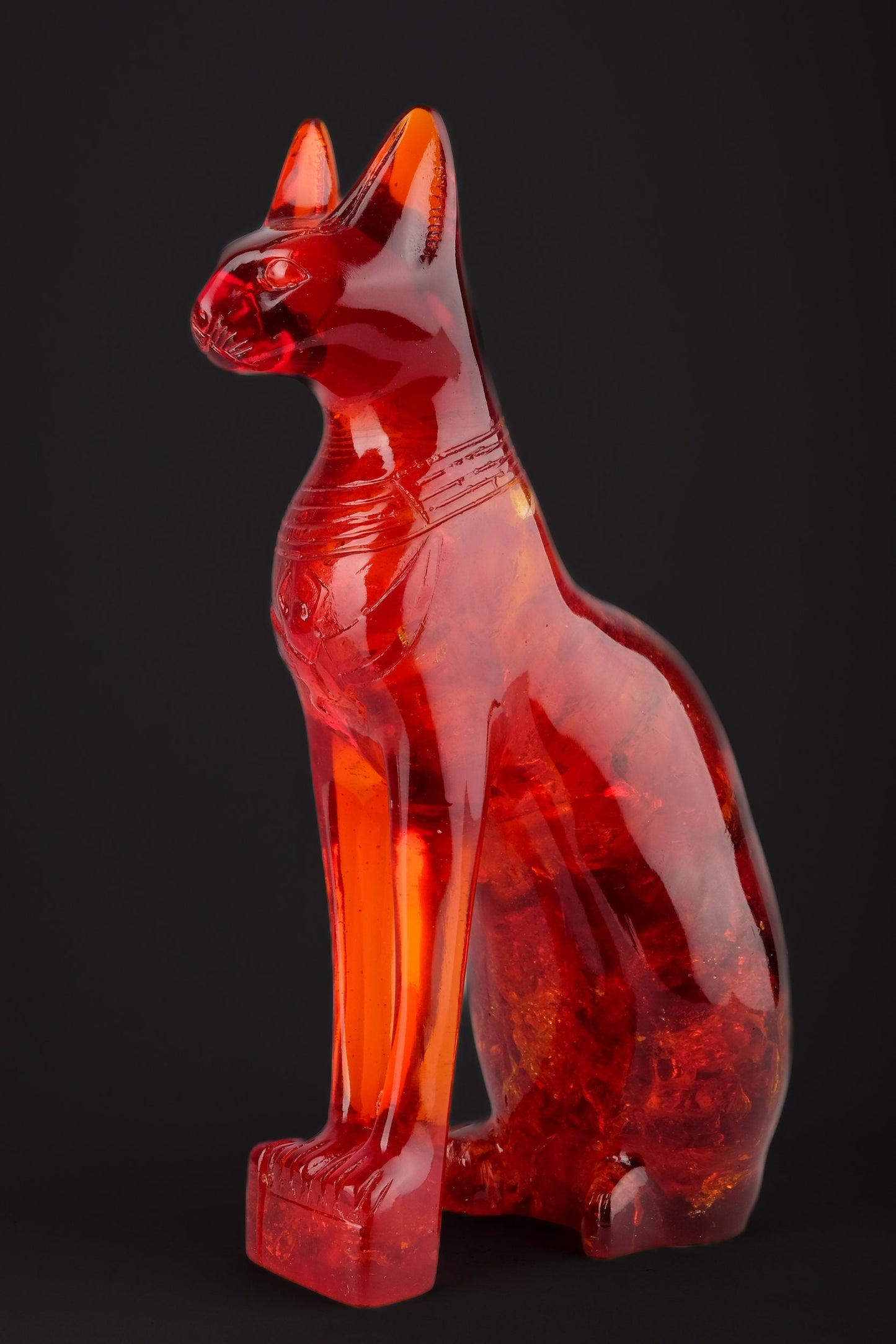Unique Egyptian statue of goddess Bastet cat vintage statue - home decor cat - pharaonic Cat- Egyptian Bastet Amber dust made in Egypt