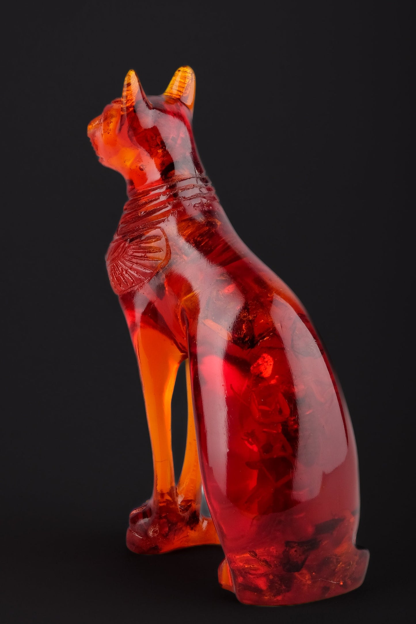 Ancient Egyptian statue of goddess Bastet cat vintage statue amber dust - home decor cat - pharaonic Cat- Egyptian Bastet made in Egypt