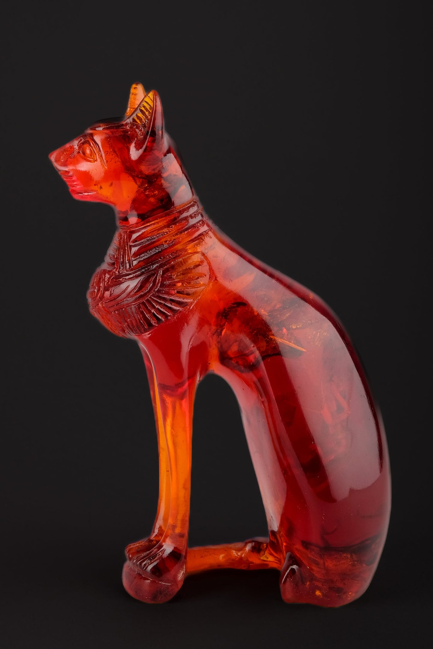 Ancient Egyptian statue of goddess Bastet cat vintage statue amber dust - home decor cat - pharaonic Cat- Egyptian Bastet made in Egypt
