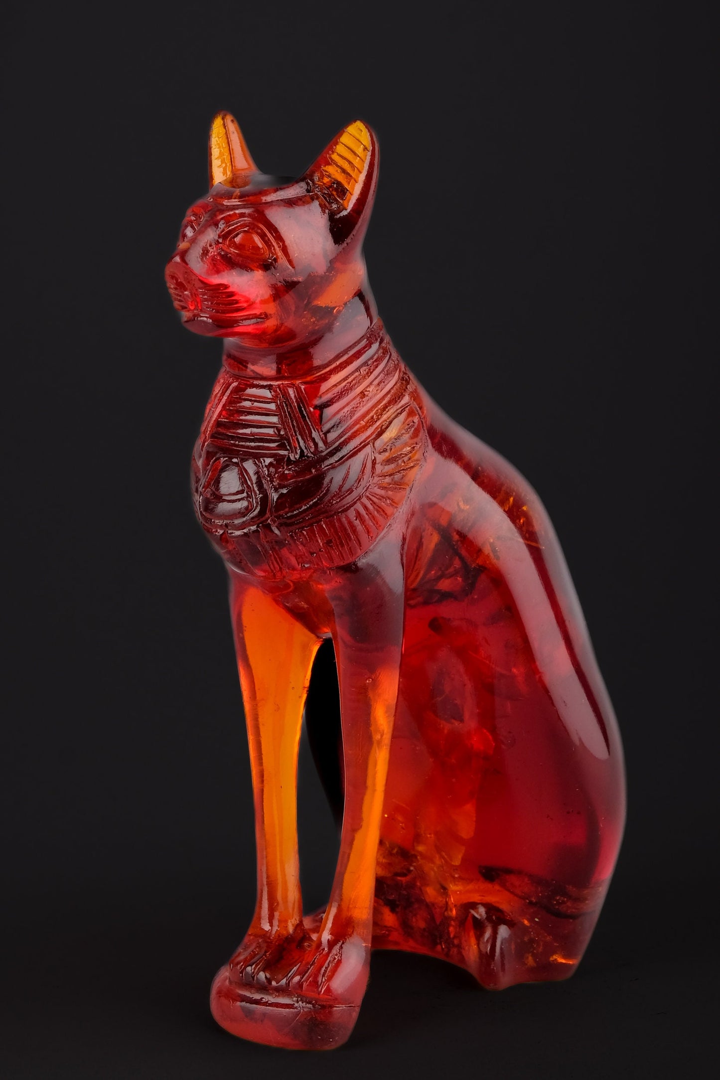 Ancient Egyptian statue of goddess Bastet cat vintage statue amber dust - home decor cat - pharaonic Cat- Egyptian Bastet made in Egypt