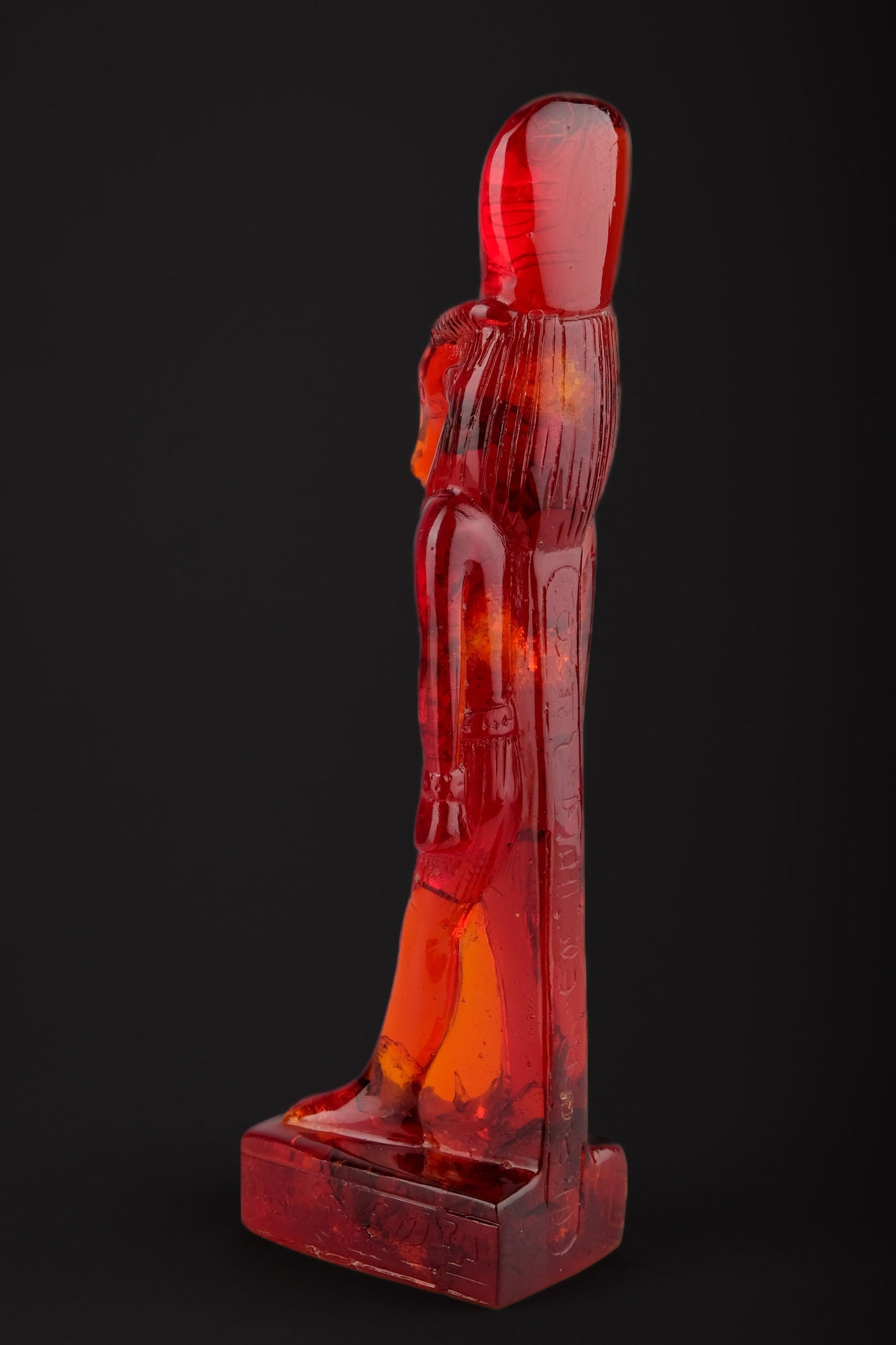 Statue Montu god of War lord of Medamud, depicted with a bull’s head. Amber Dust made in Egypt