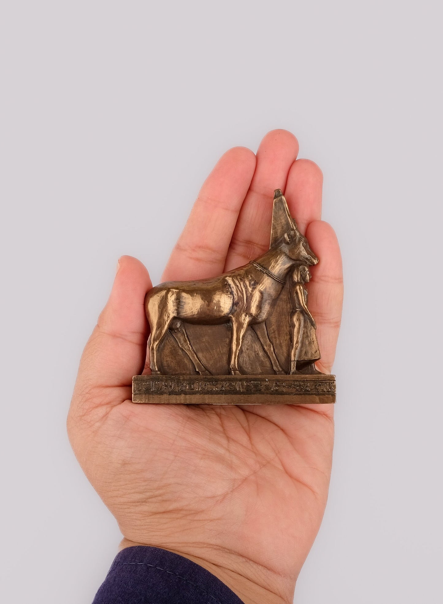 Vintage Ancient Egyptian statue of goddess Hathor small Unique Bronze color Hand painted Made in Egypt