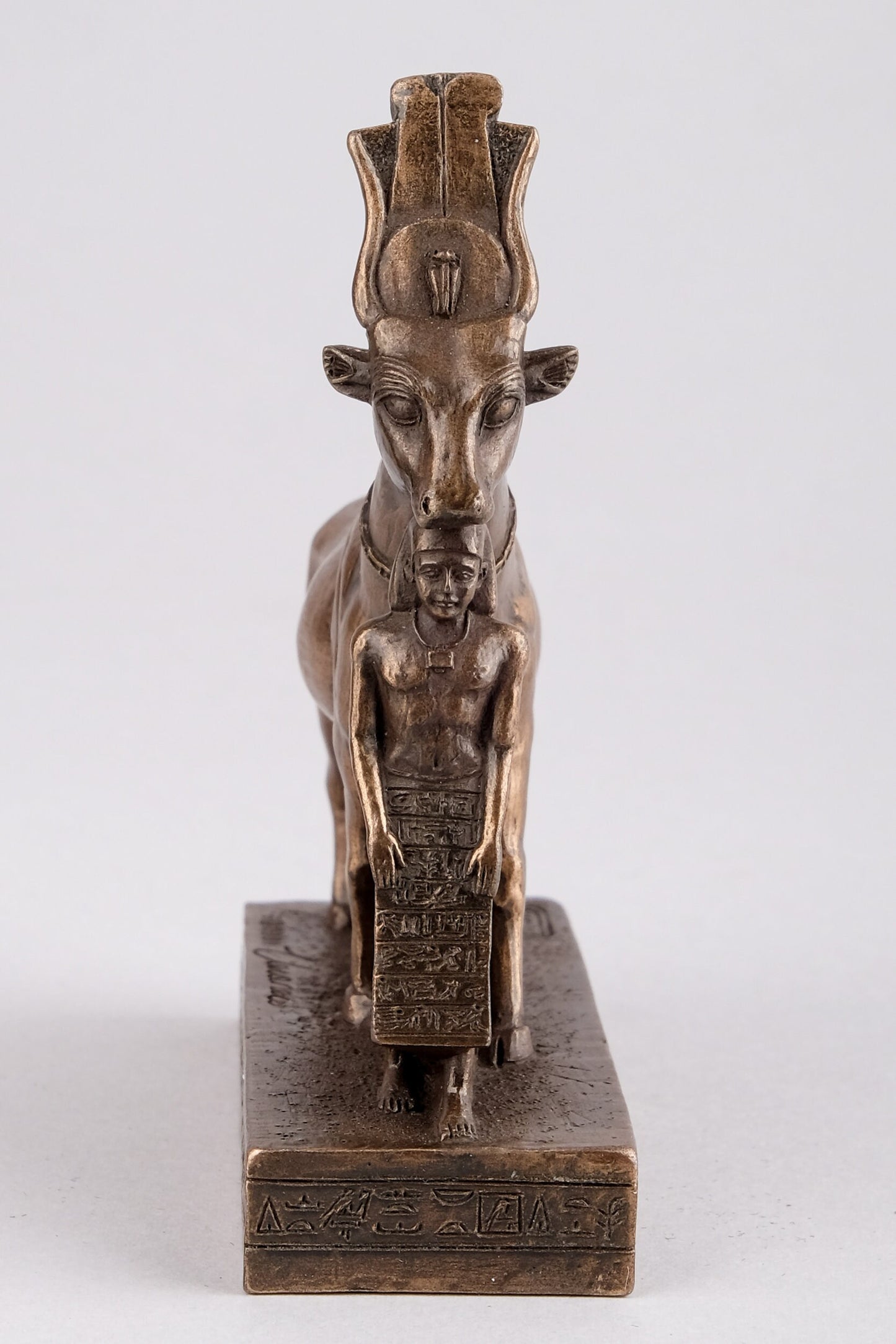 Vintage Ancient Egyptian statue of goddess Hathor small Unique Bronze color Hand painted Made in Egypt