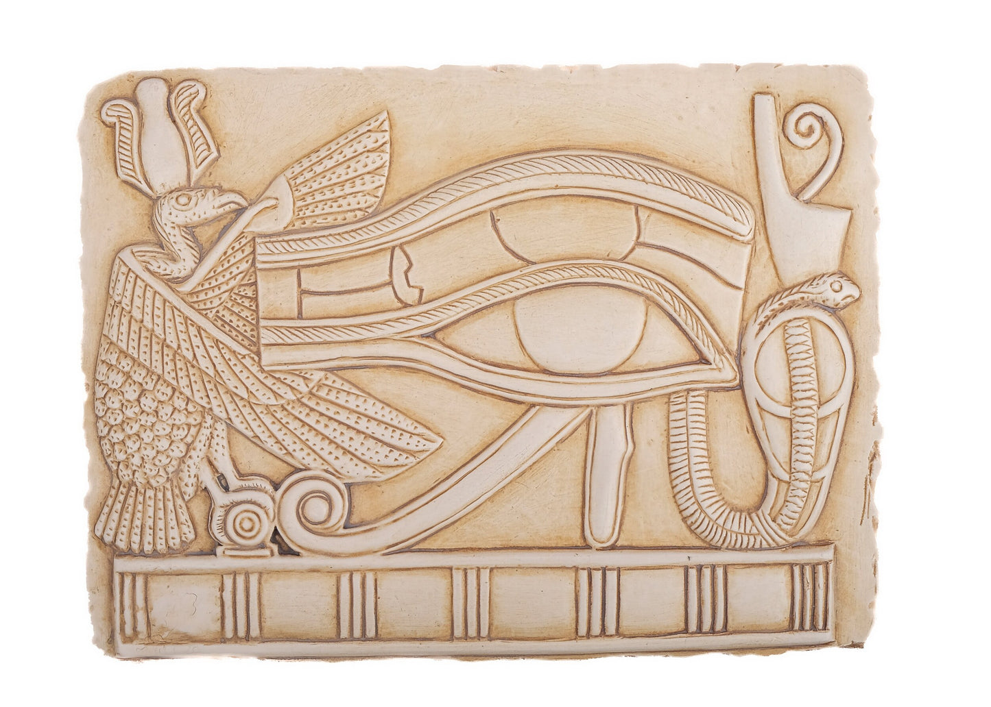 Ancient Egyptian Wall Art Relief Eye of Horus sculpture white heavy stone made in Egypt
