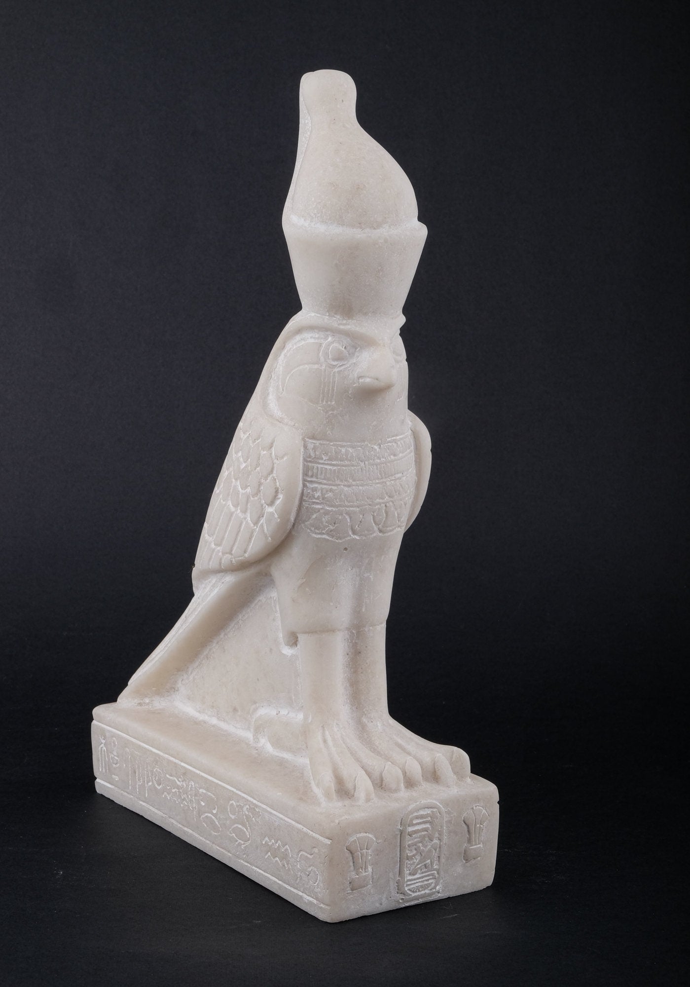 Ancient Egyptian Statue of Horus god Falcon Bird sculpture large alabaster stone made in Egypt