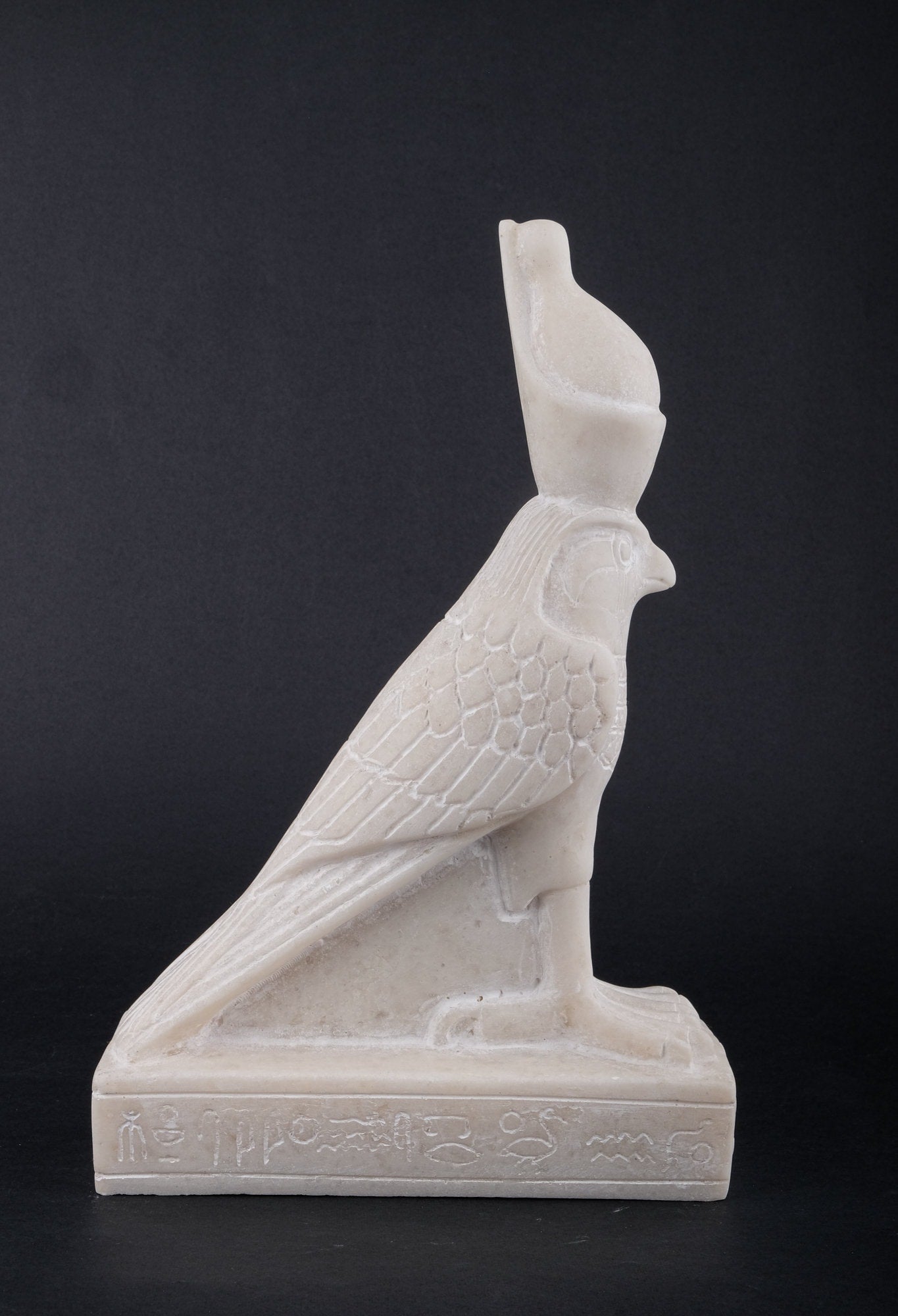 Ancient Egyptian Statue of Horus god Falcon Bird sculpture large alabaster stone made in Egypt