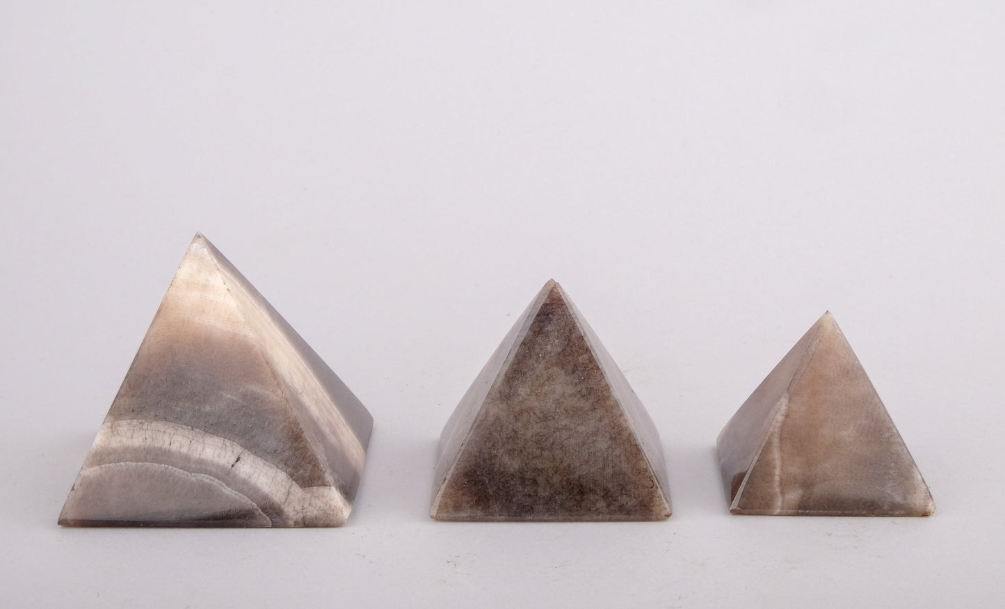 Vintage pyramids of Egypt Set - Set of 3 Pyramid- Egyptian Pyramids - EGYPTIAN Home Decor - Gray Alabaster Stone made in Egypt