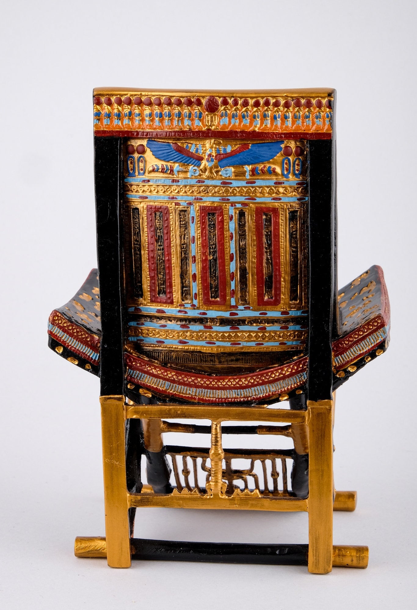 Gorgeous King Tutankhamun Throne - Handmade from poly stone with the gold painting - Replica - handmade - made in Egypt