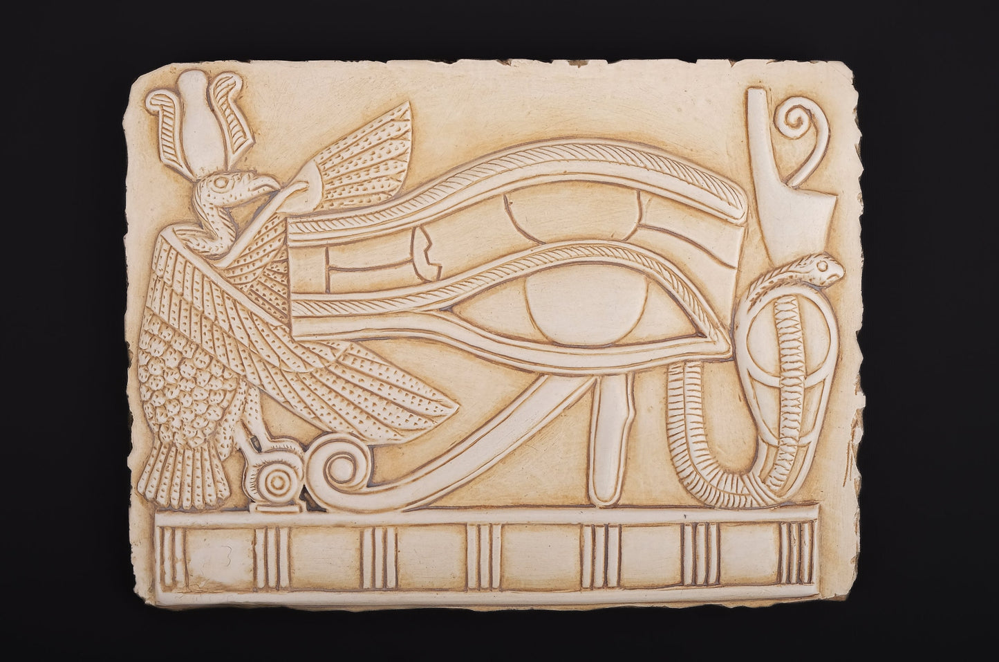 Ancient Egyptian Wall Art Relief Eye of Horus sculpture white heavy stone made in Egypt