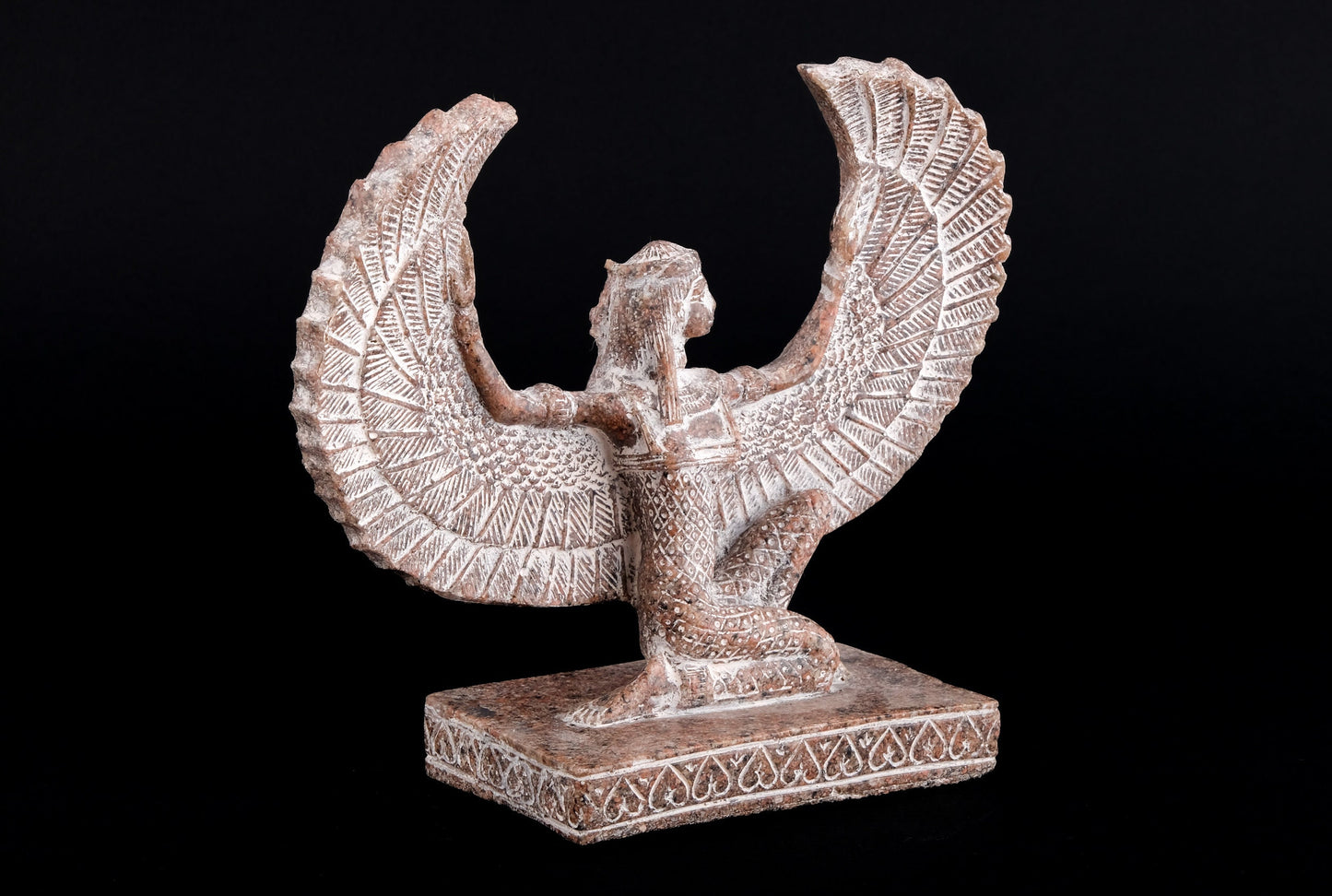 Ancient Egyptian Statue of Isis open wings granite stone made in Egypt