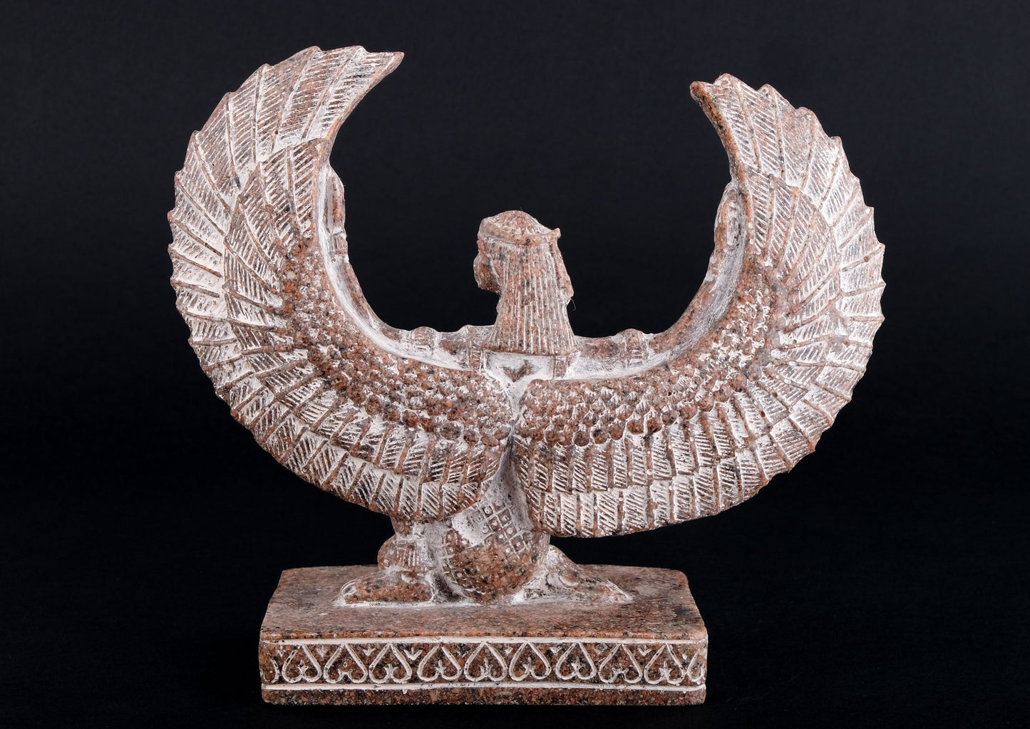 Ancient Egyptian Statue of Isis open wings granite stone made in Egypt