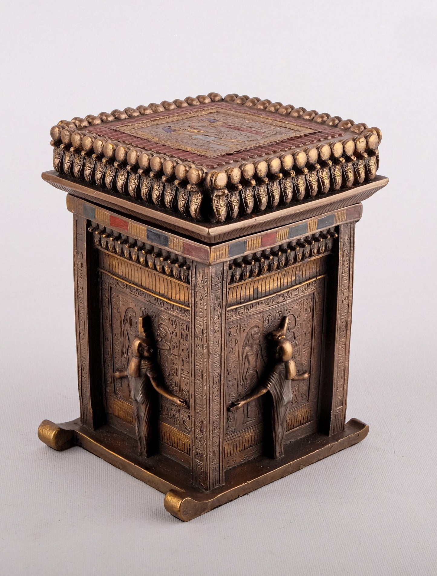 Gorgeous King Tutankhamun Shrine as a jewelry Box - Protected by selket goddess - Replica - handmade - made in Egypt