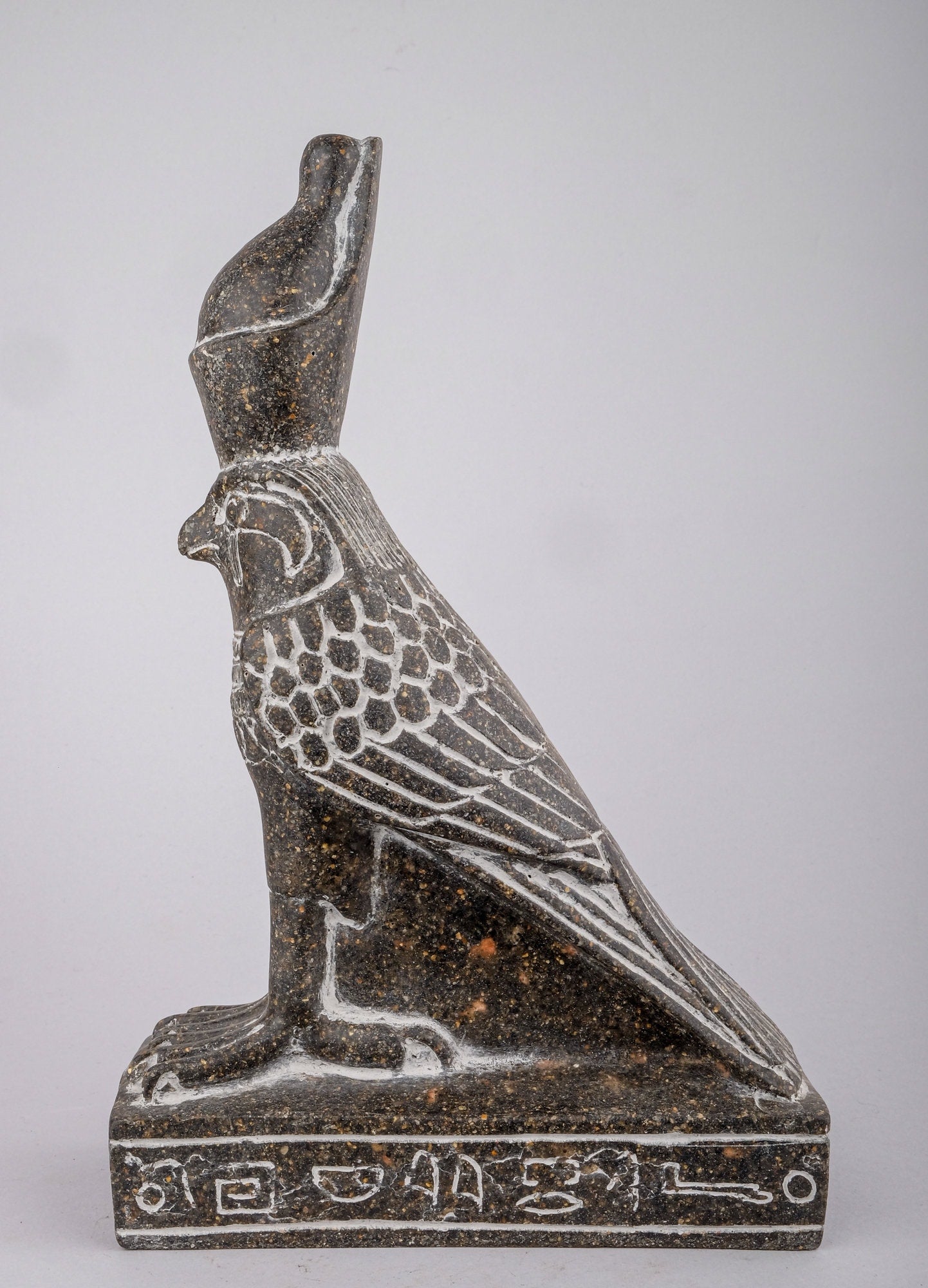 Ancient Egyptian Statue of Horus god Falcon Bird sculpture large granite stone made in Egypt