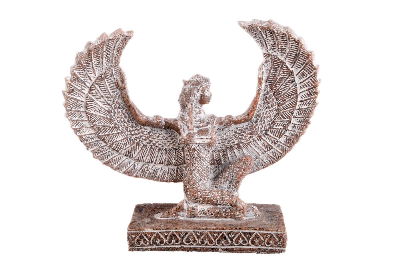 Ancient Egyptian Statue of Isis open wings granite stone made in Egypt
