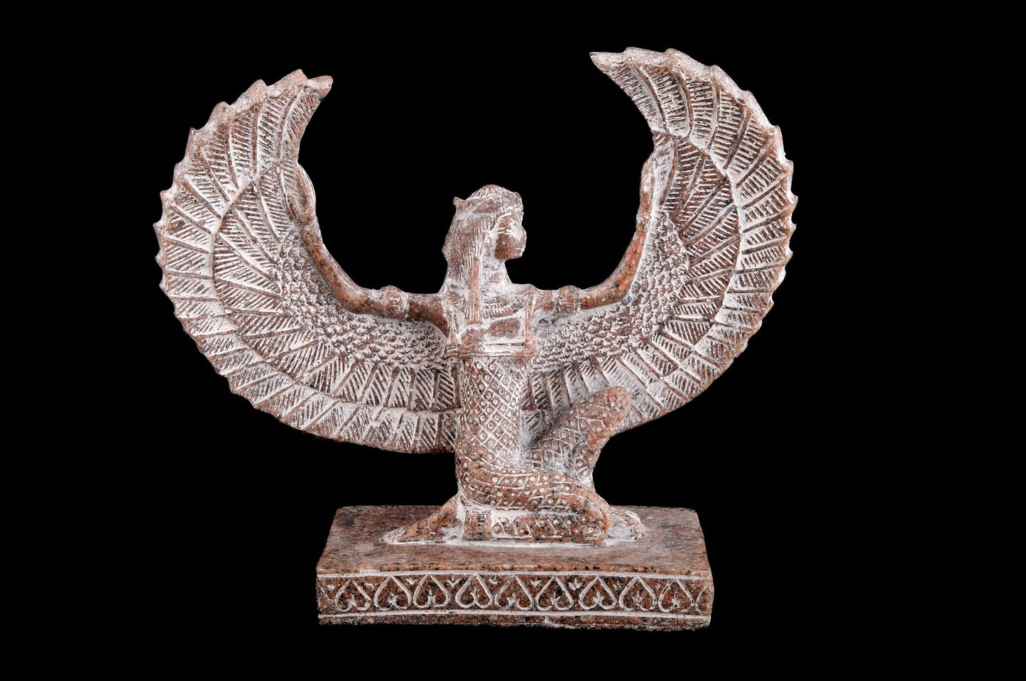 Ancient Egyptian Statue of Isis open wings granite stone made in Egypt