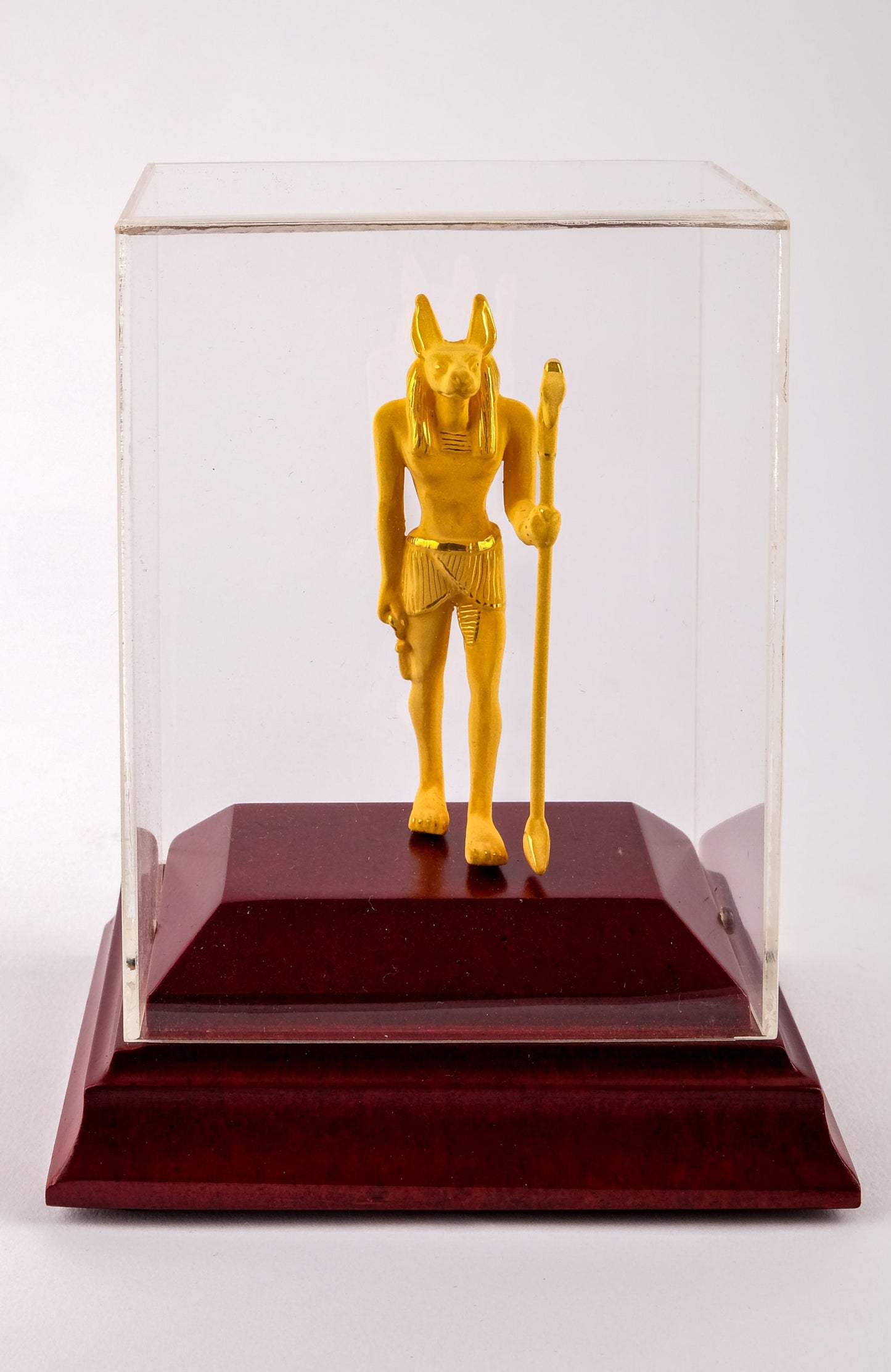 Unique ancient Egyptian statue of Anubis inside beautiful Glass Box made in Egypt