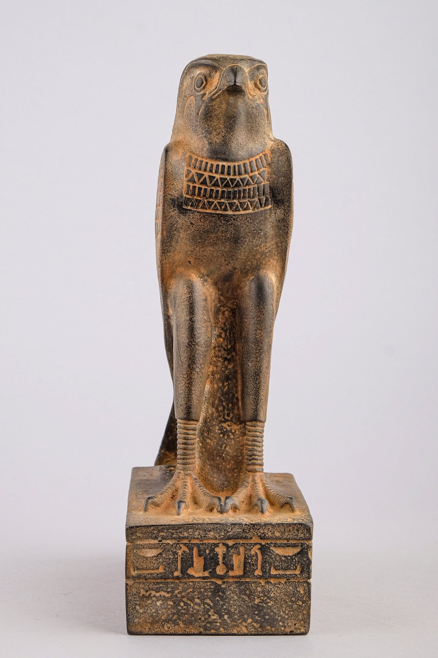 Ancient Egyptian Falcon Bird Horus statue heavy black stone made in Egypt