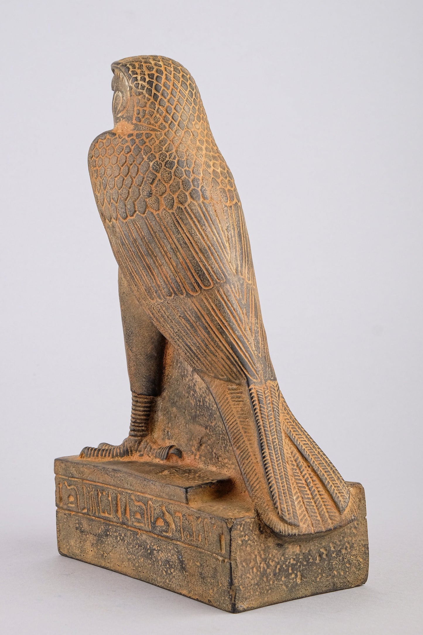 Ancient Egyptian Falcon Bird Horus statue heavy black stone made in Egypt