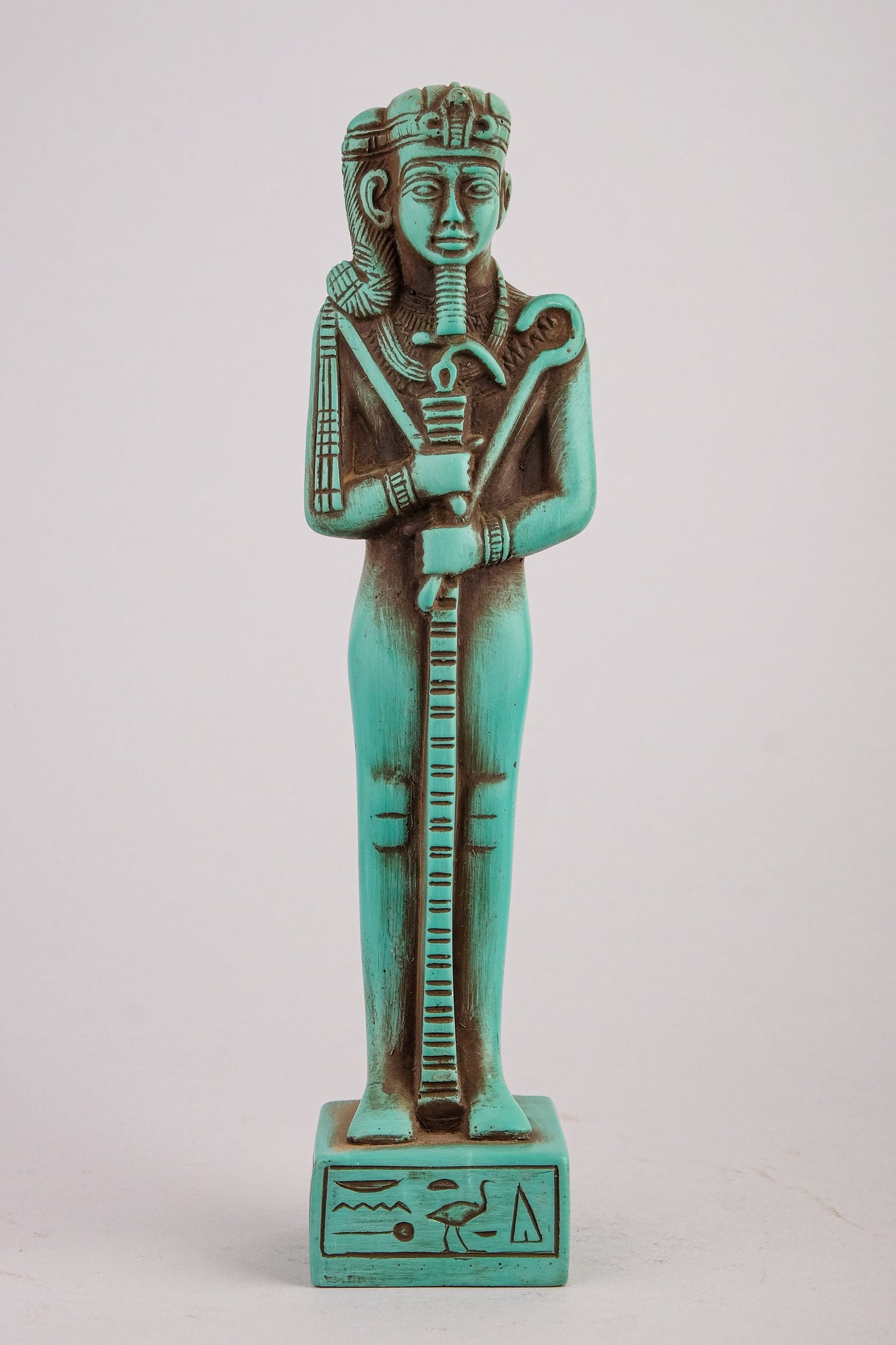 Ancient Egyptian statue of Khonsu the symbol of the moon green stone made in Egypt