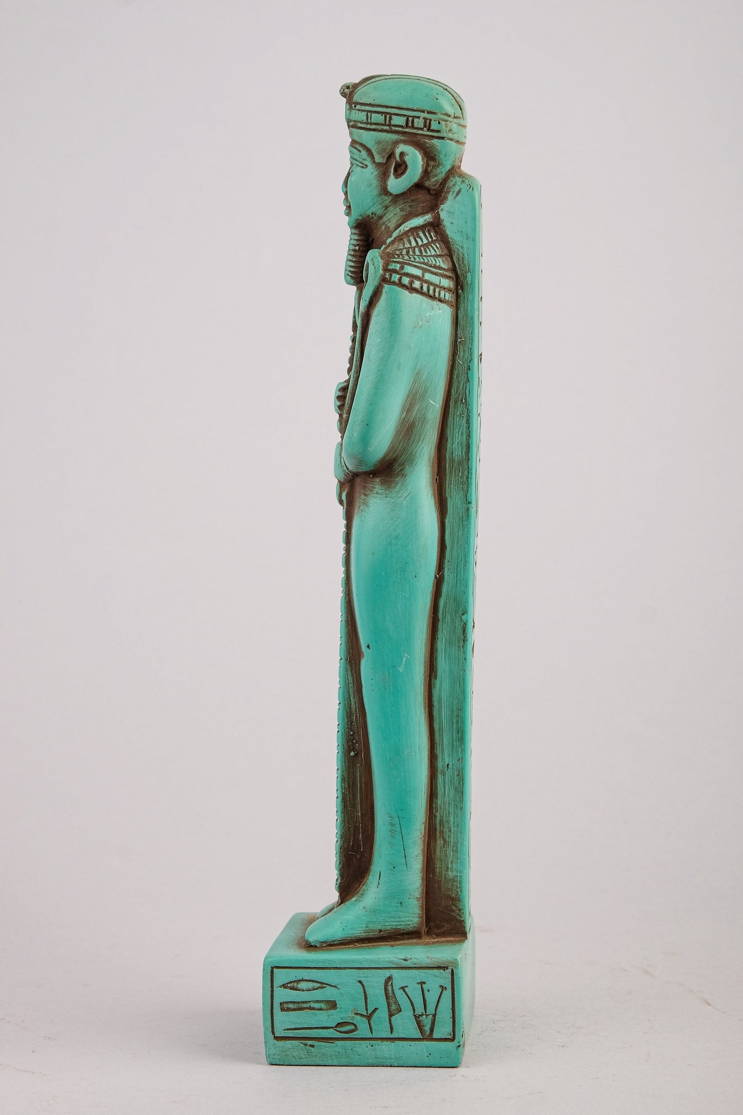Ancient Egyptian statue of Khonsu the symbol of the moon green stone made in Egypt