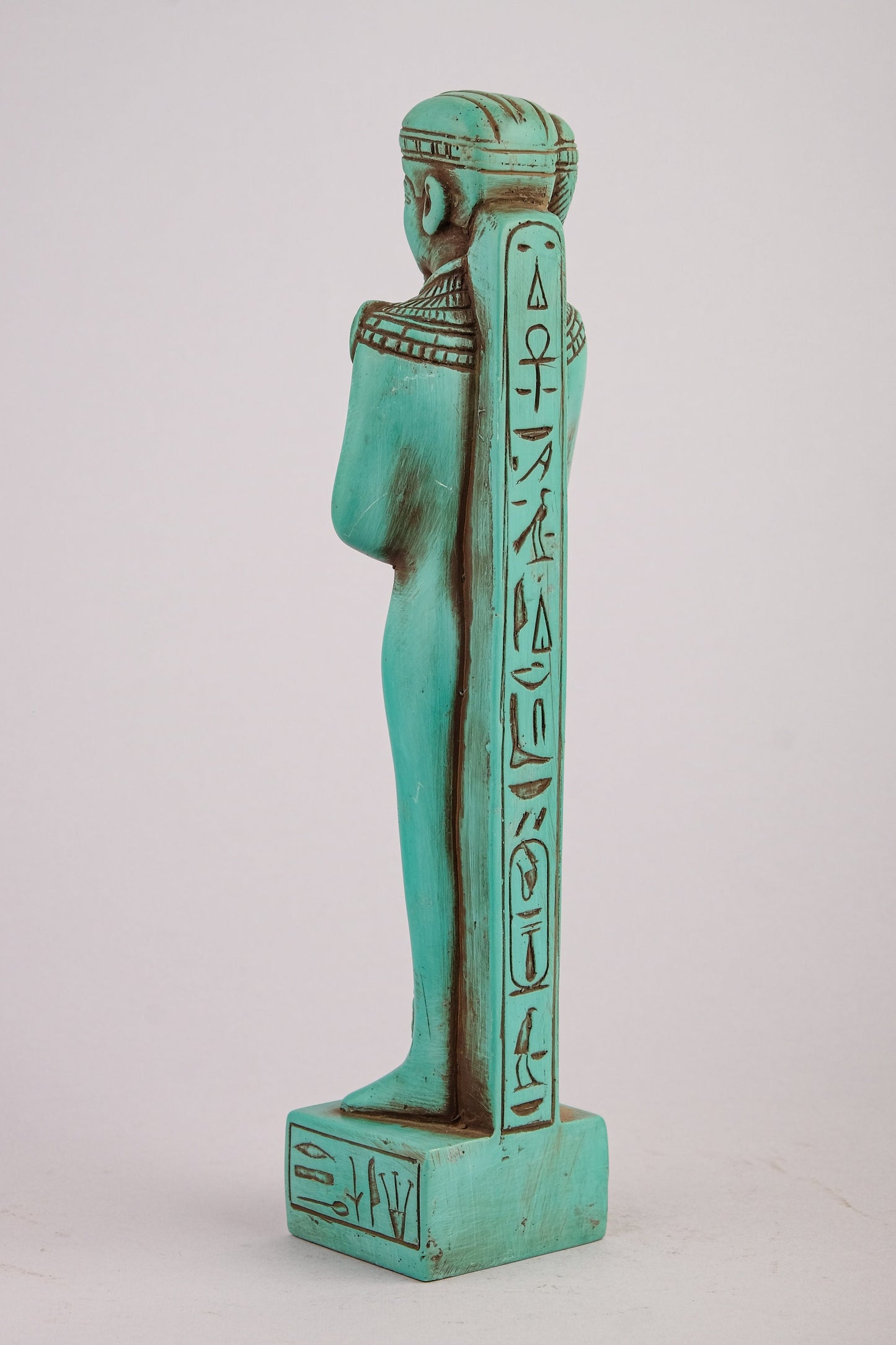 Ancient Egyptian statue of Khonsu the symbol of the moon green stone made in Egypt