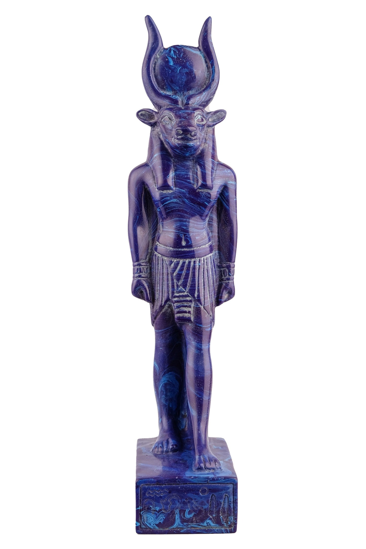 Vintage Ancient Egyptian statue of goddess Hathor heavy Unique Blue color Made in Egypt