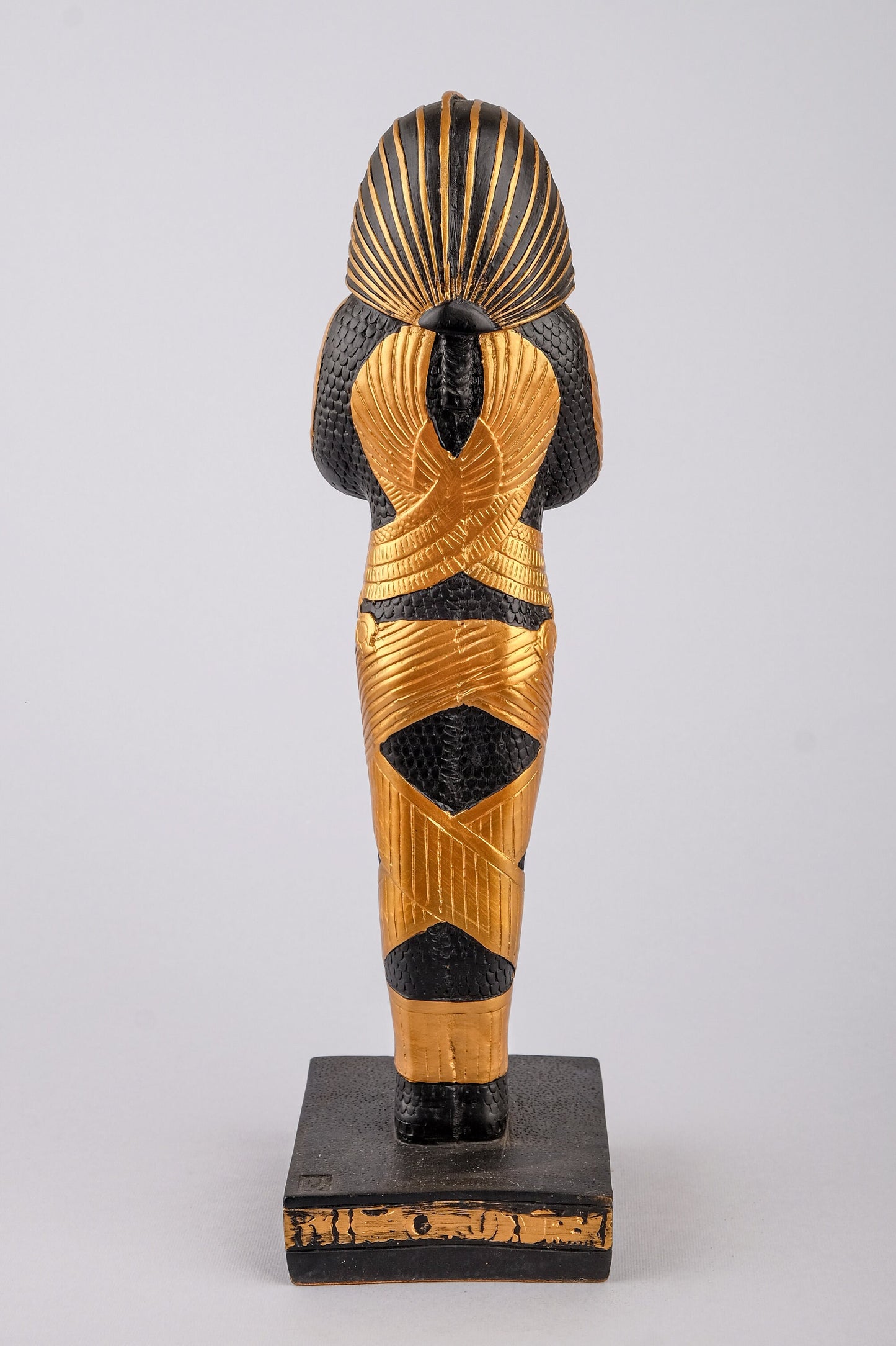 Ancient Egyptian statue of King Tutankhamun large hand painted gold Black heavy stone made in Egypt