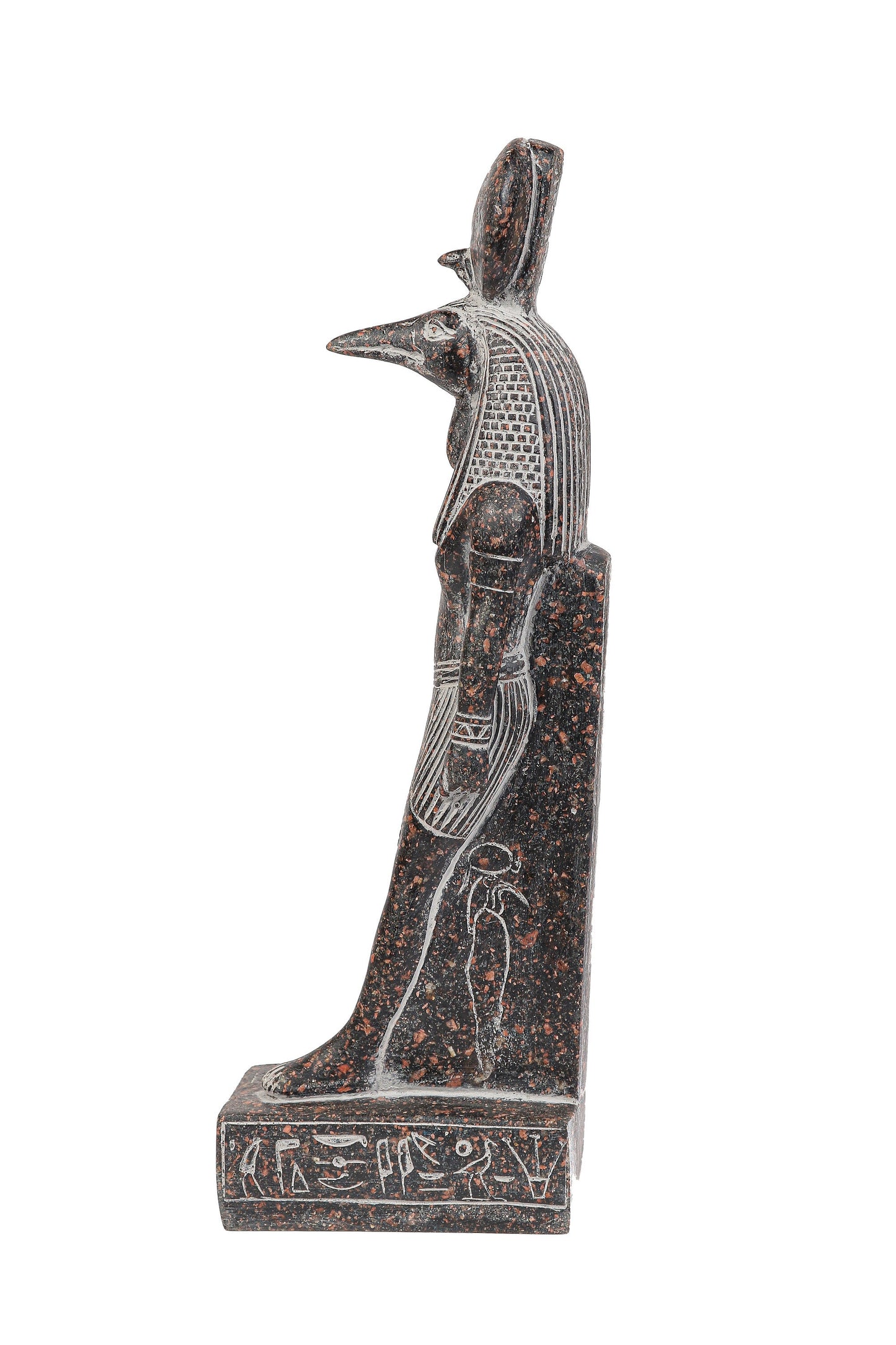 Ancient Egyptian statue of Thoth symbol of moon, magic, and master of knowledge . granite stone made in Egypt