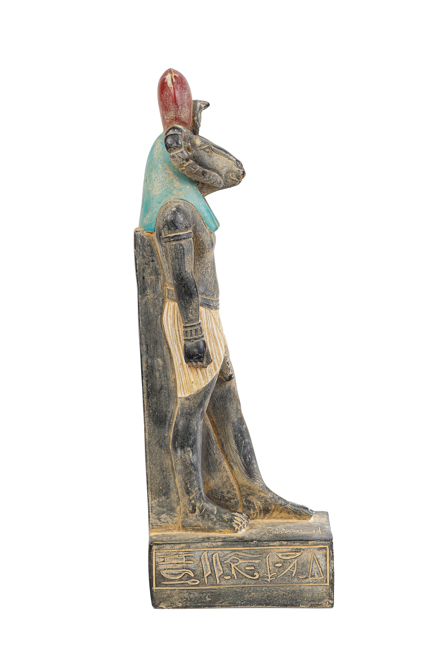 Ancient Egyptian Statue of Khnum heavy stone. Khnum was Symbol of the Nile and fertility in form of Ram - made in Egypt