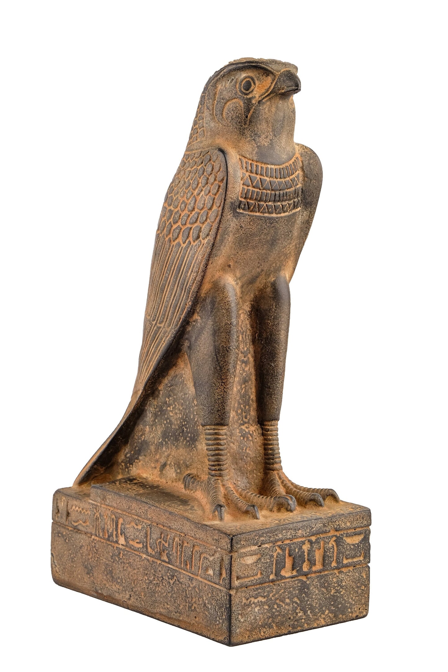 Ancient Egyptian Falcon Bird Horus statue heavy black stone made in Egypt