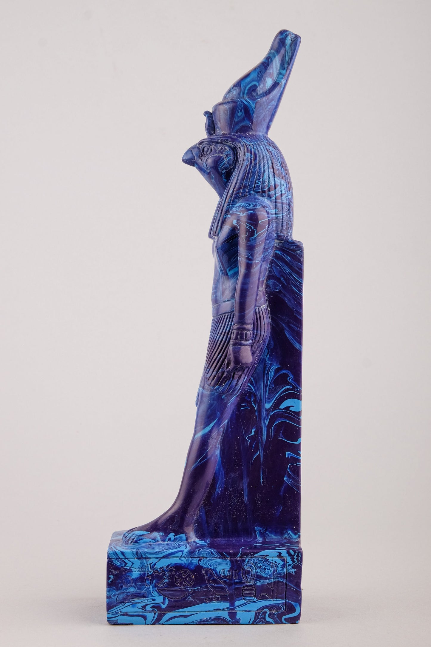 Statue Horus Falcon Headed God of Sky standing unique art Sculpture blue stone made in Egypt