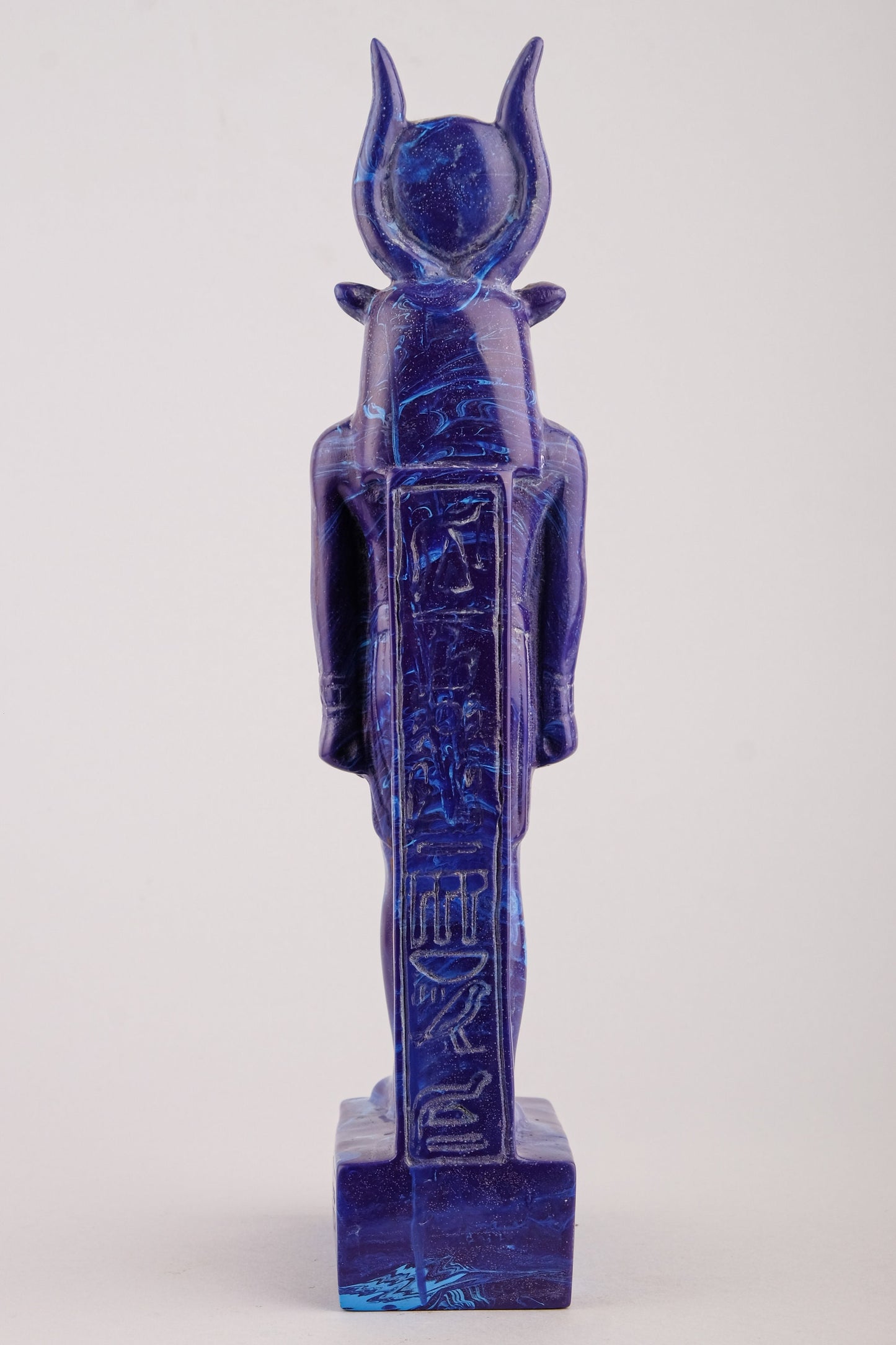 Vintage Ancient Egyptian statue of goddess Hathor heavy Unique Blue color Made in Egypt