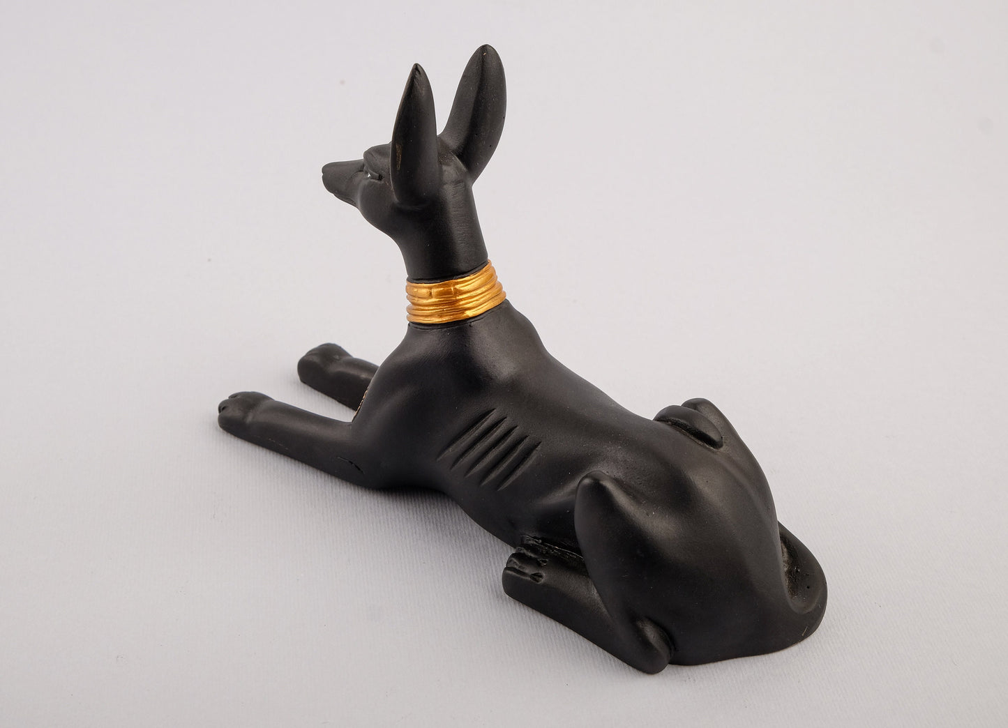 Ancient Egyptian statue of God Anubis Jackal Dog Statue Hand made from stone painted gold and Black made in Egypt