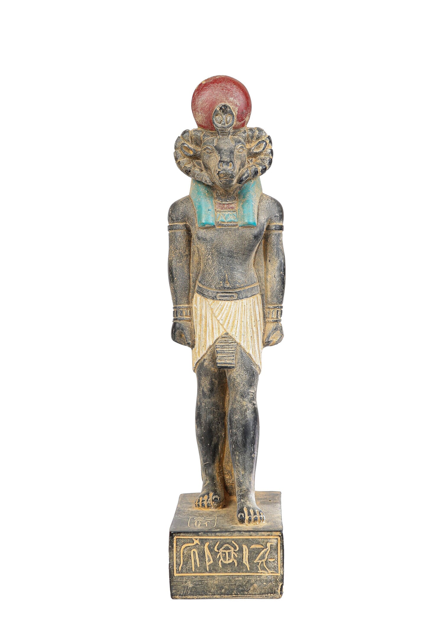 Ancient Egyptian Statue of Khnum heavy stone. Khnum was Symbol of the Nile and fertility in form of Ram - made in Egypt