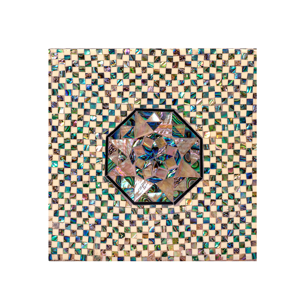Egyptian jewelry box inlaid with mother of pearl