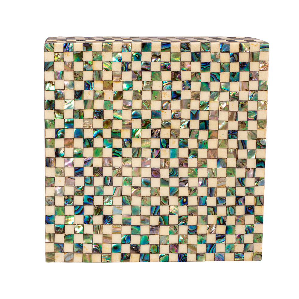 Egyptian jewelry box inlaid with mother of pearl