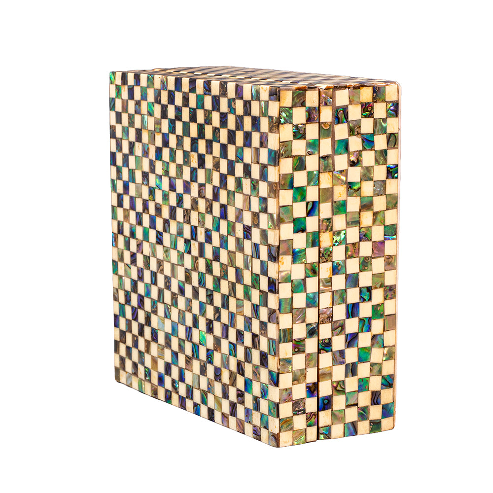 Egyptian jewelry box inlaid with mother of pearl