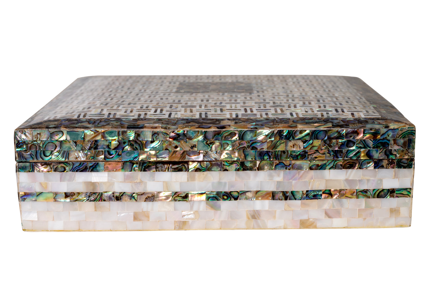 Egyptian jewelry box inlaid with mother of pearl