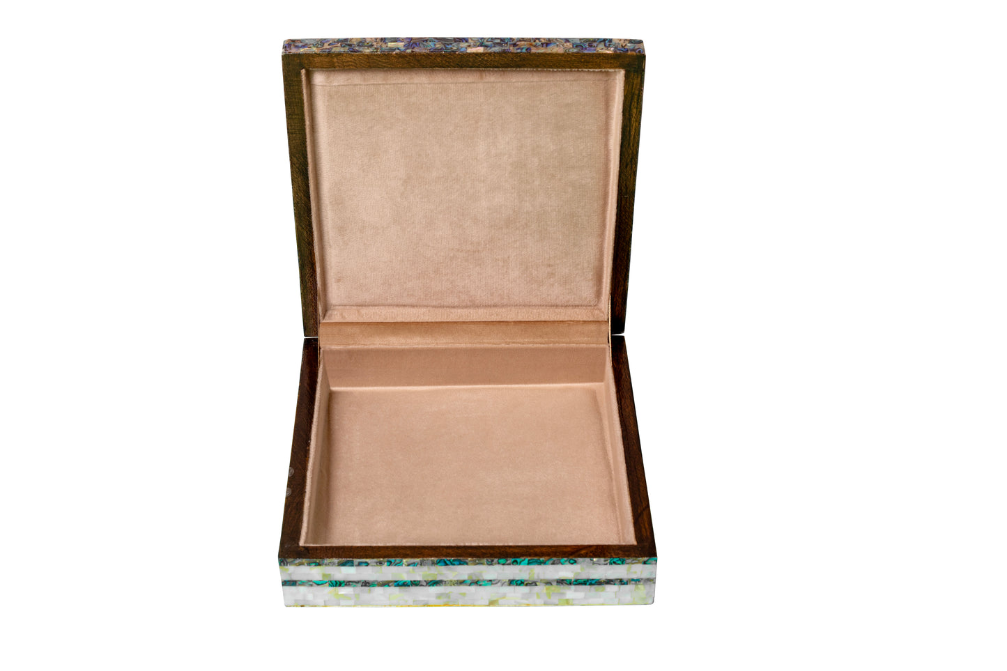 Egyptian jewelry box inlaid with mother of pearl