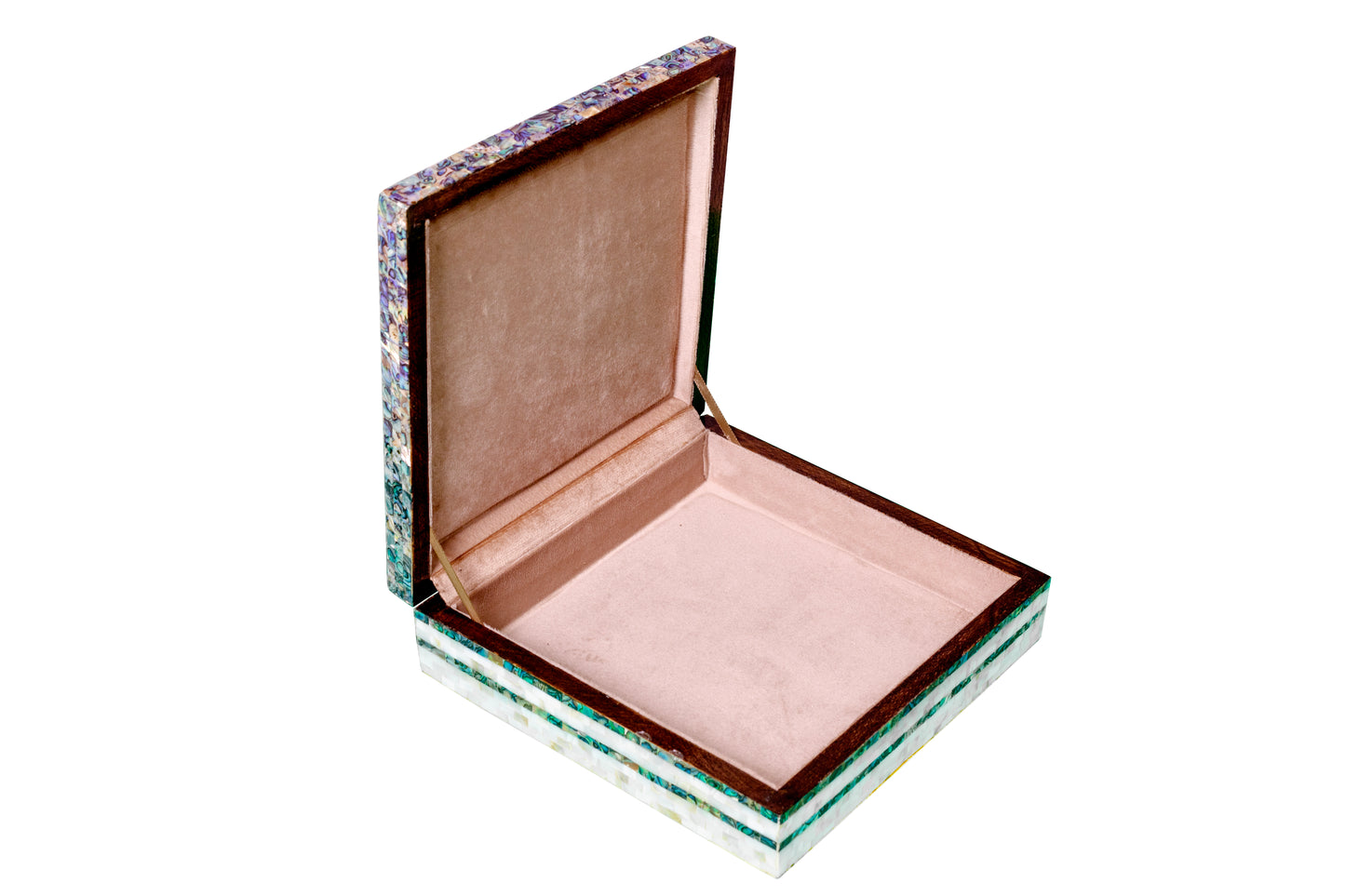 Egyptian jewelry box inlaid with mother of pearl