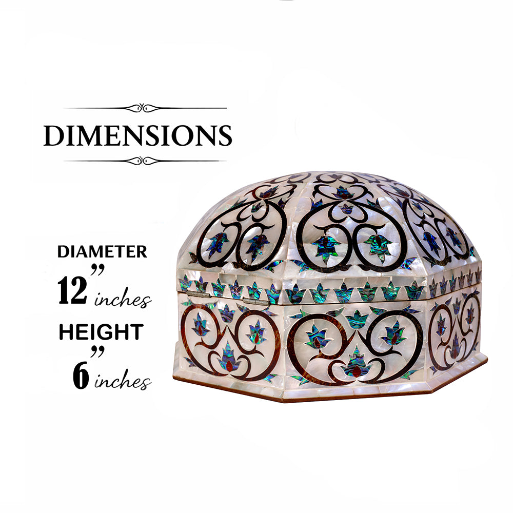 Egyptian jewelry box inlaid with mother of pearl