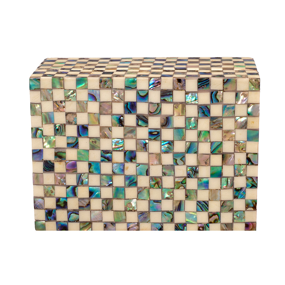 Egyptian jewelry box inlaid with mother of pearl