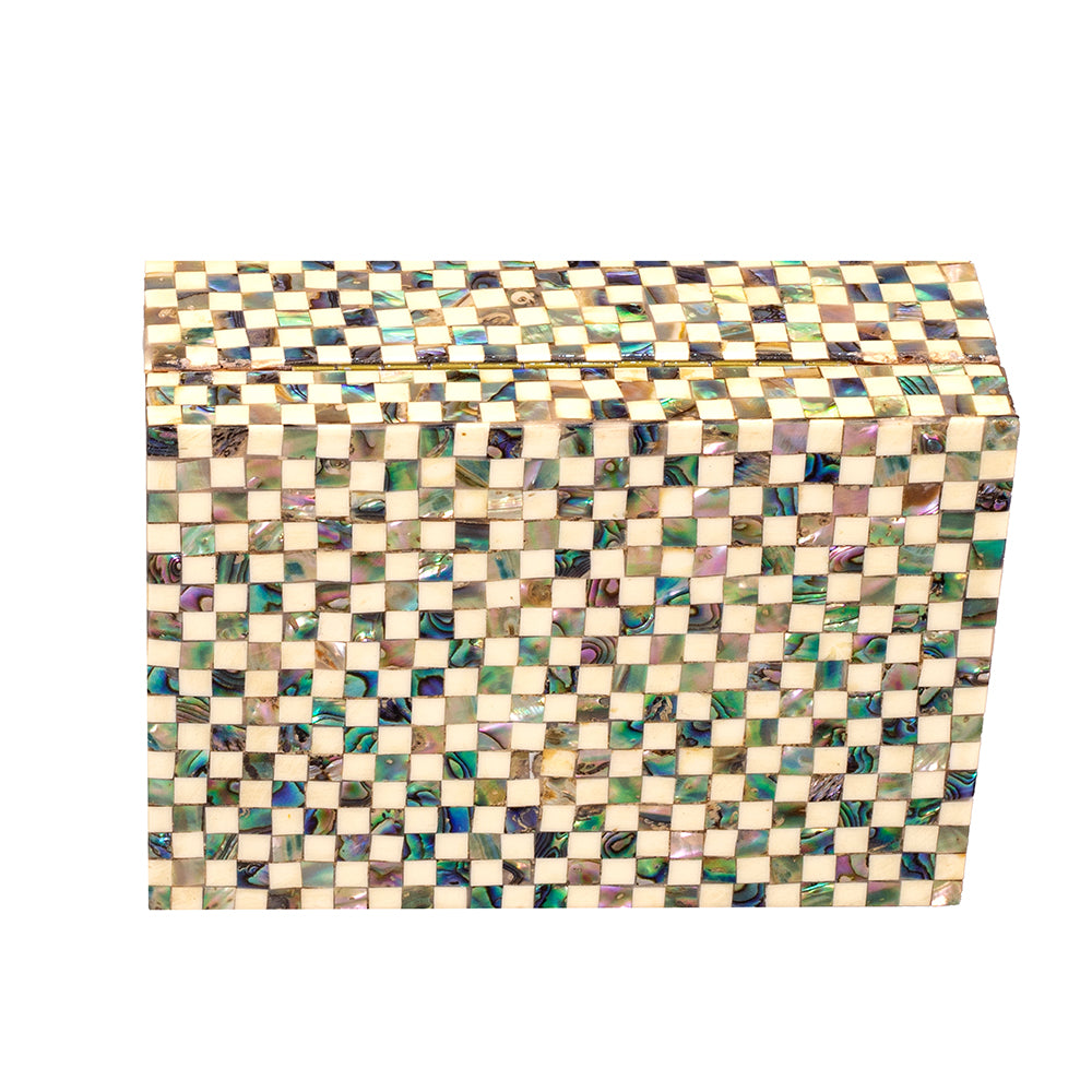 Egyptian jewelry box inlaid with mother of pearl