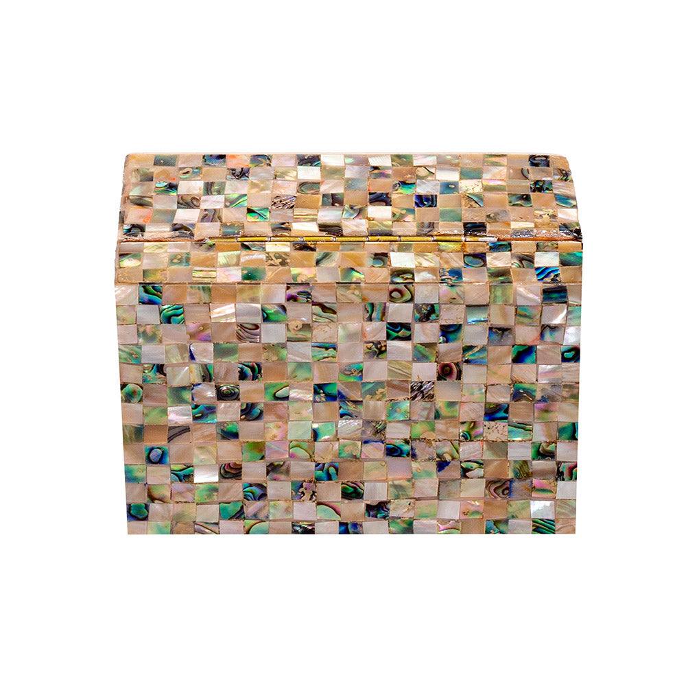 Egyptian jewelry box inlaid with mother of pearl
