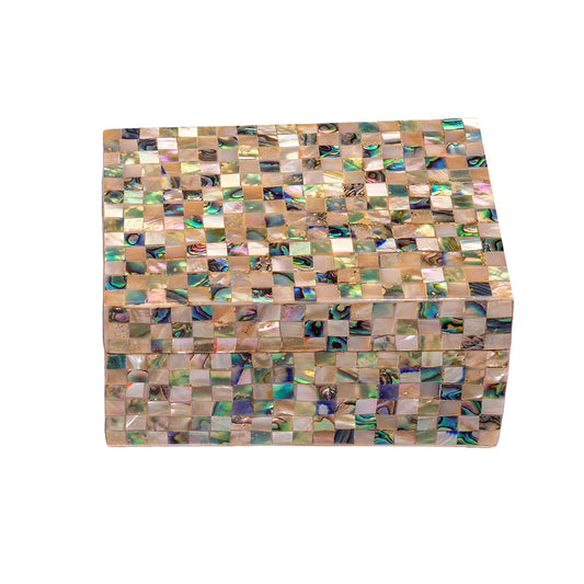 Egyptian jewelry box inlaid with mother of pearl